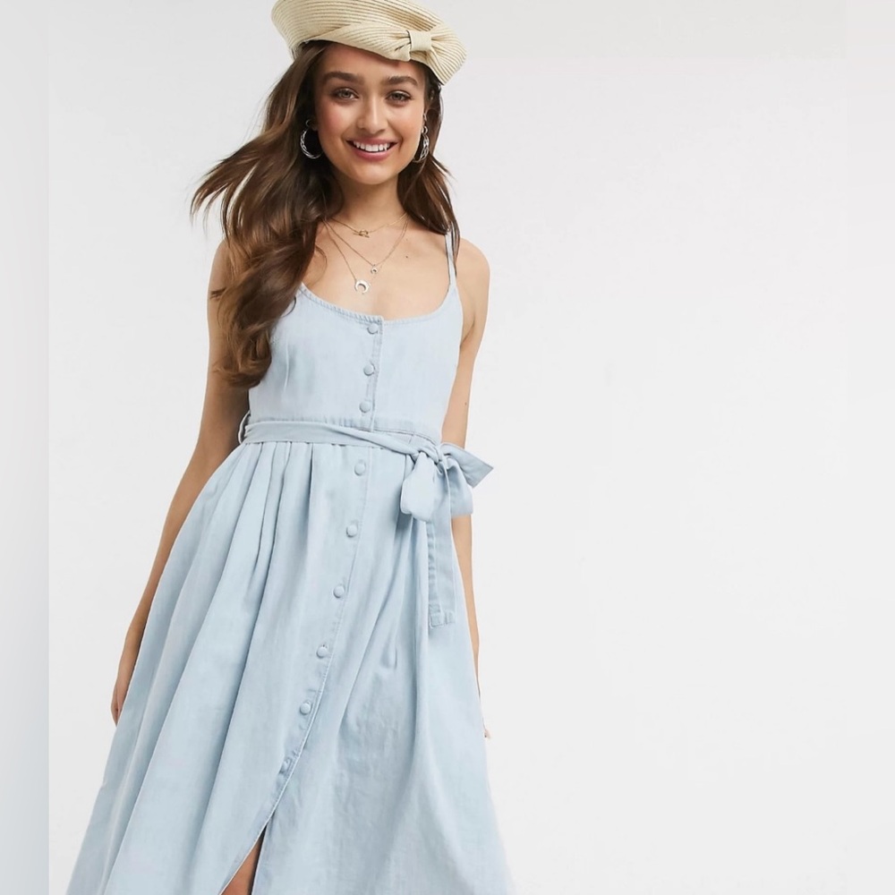 ASOS soft midi denim dress